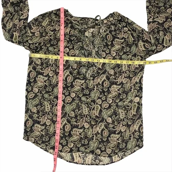 Zara Paisley Tie Neck Blouse - Picture 11 of 12